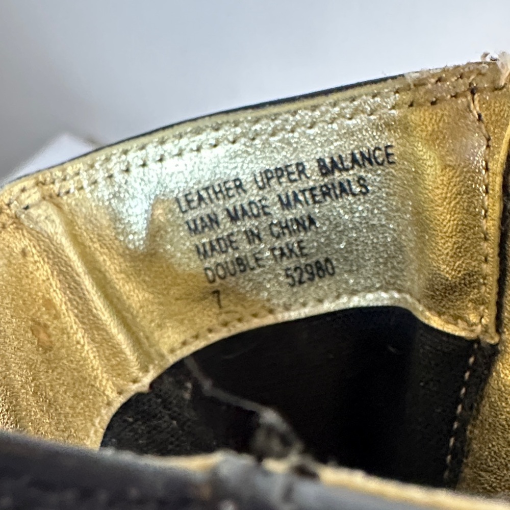Kelly & Katie Black Heeled Boots with Gold Buckles - Picture 6 of 8